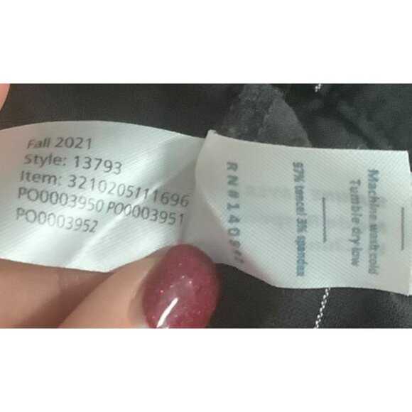 Marine Layer Black Windowpane Check Allison Pants Women Medium Cotton Blend - Picture 6 of 8